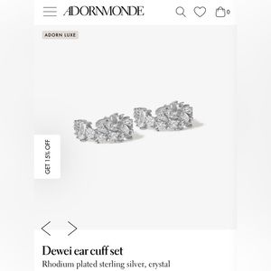 ADORNMONDE crystal ear cuff set ( 14 karat gold )